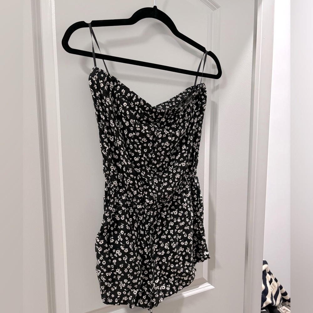 SOLD - Strapless Floral romper